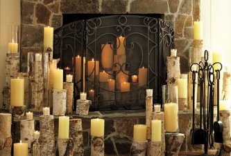 Фальш-камин со свечами фото